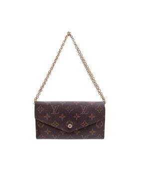 Louis Vuitton Monogram Canvas Chain Wallet in Brown with Gold Hardware